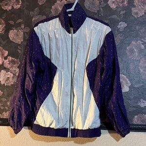 Champs Purple & White Colorblock Bomber Jacket